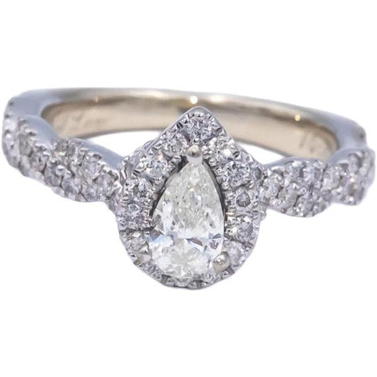 NEIL LANE 14k White Gold 1.0CT Diamond Engagement Ring w/ 0.36CT Center Size 5