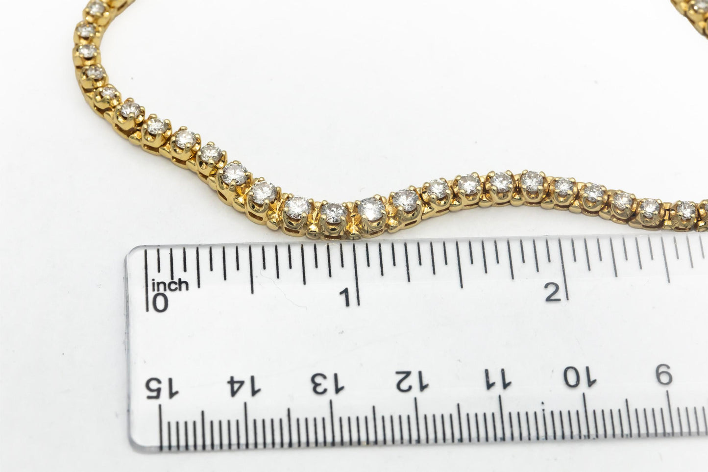 14k Yellow Gold Jewelry Round Cut Diamond Tennis Necklace 6.0CT