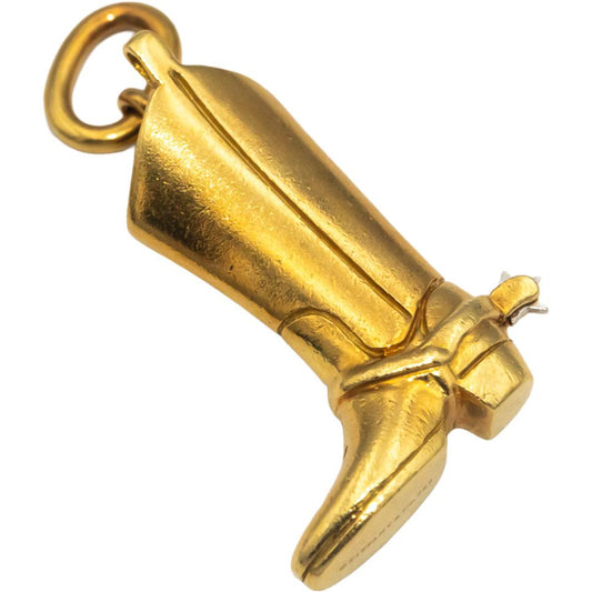 TIFFANY & CO. 18k Yellow Gold Jewelry Cowboy Boot Charm Pendant