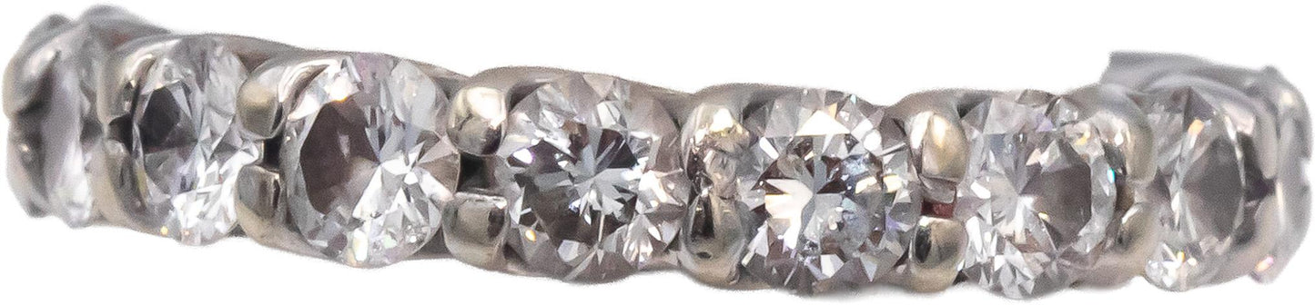 14k White Gold Round Diamond Eternity Band Ring 2.50CT Size 4.75