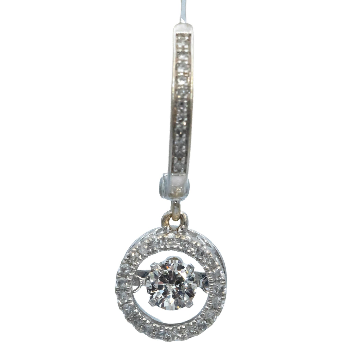 EFFY 14k White Gold Jewelry Round Diamond Dangle Earrings 1.0CT
