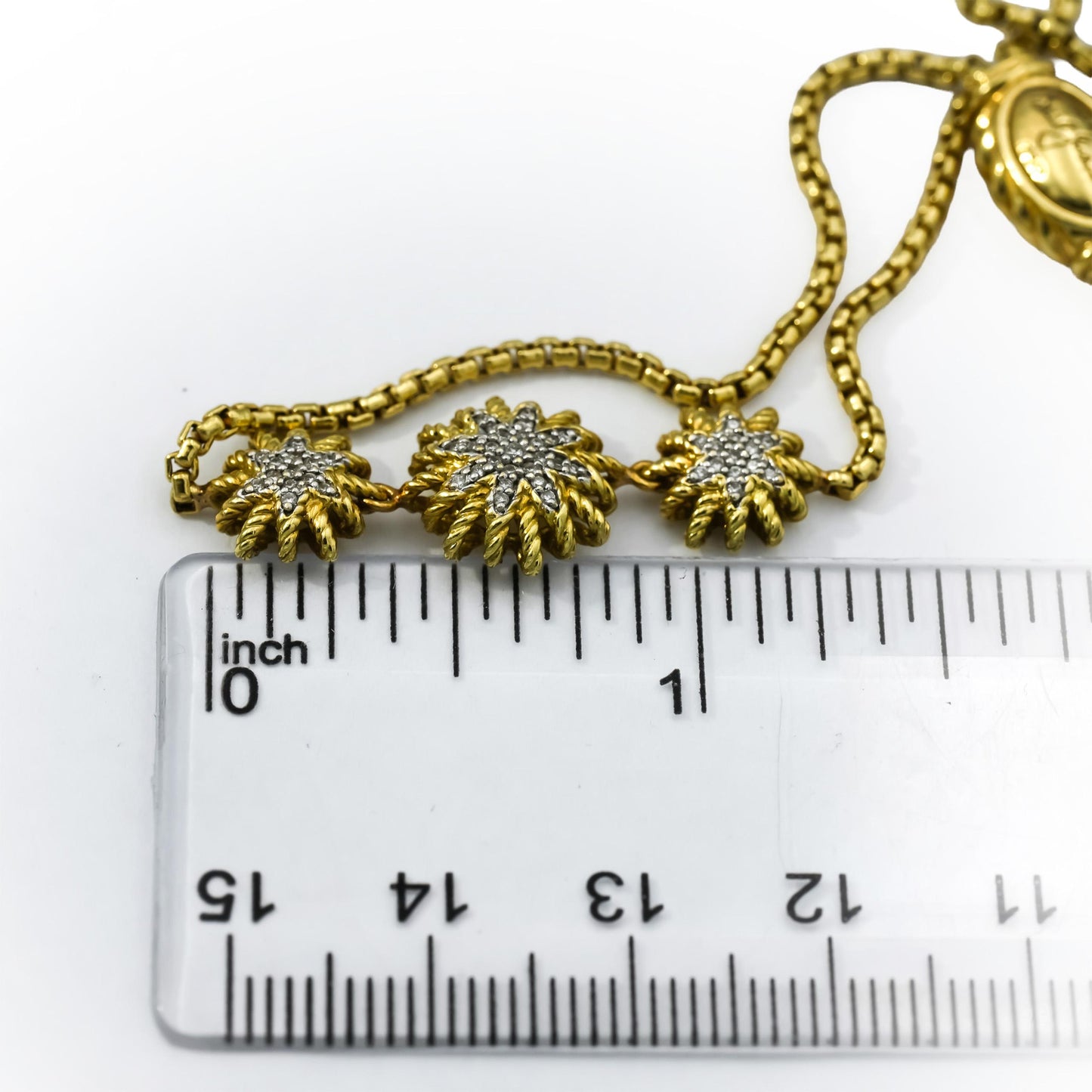 DAVID YURMAN 18k Yellow Gold Diamond Station Bolo Bracelet .15CT 3200 Retail