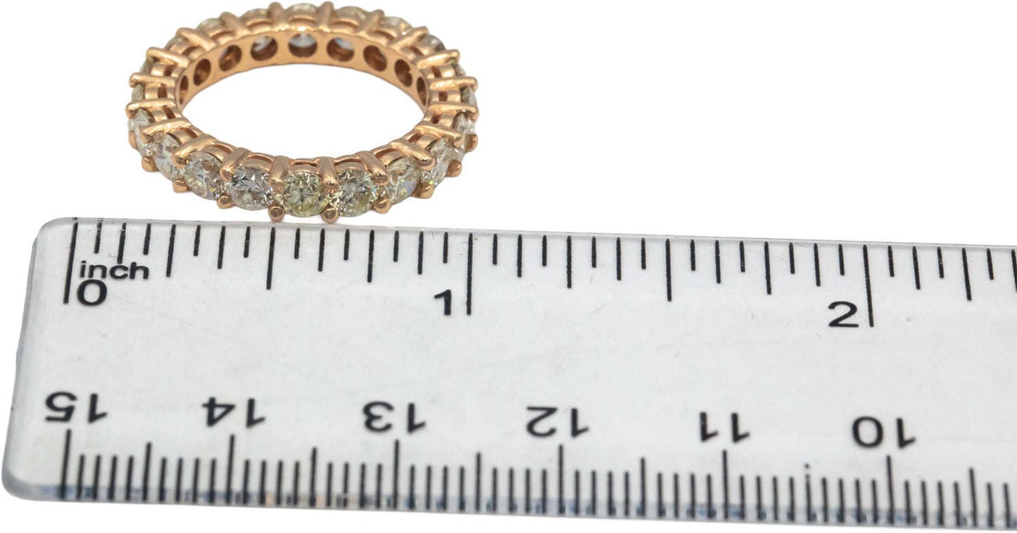 14k Rose Gold Round Diamond Half Eternity Band Ring 3.40CT Size 6