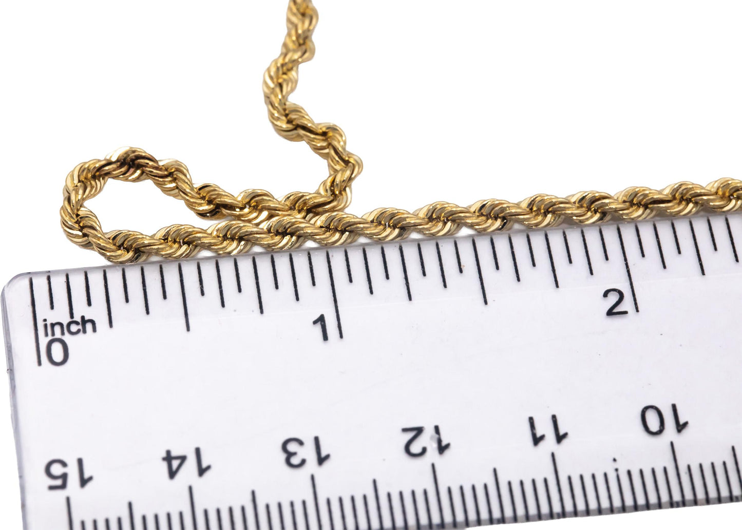 14k Yellow Gold Jewelry 18.25" Long/3.0mm Wide Twisted Rope Chain Necklace