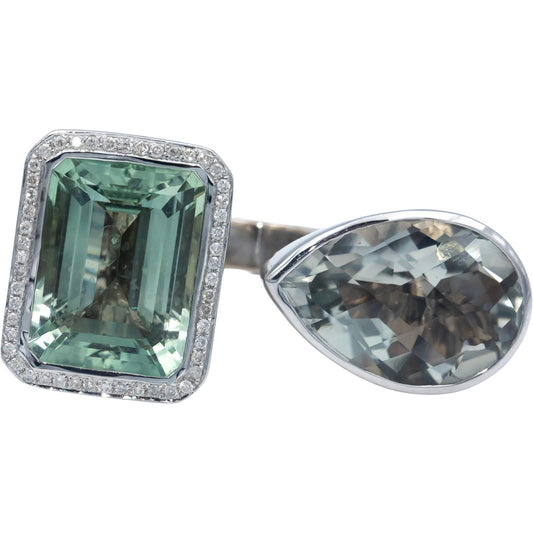 CGL 18k White Gold Amethyst and Diamond Jumbo Ring 42.55CT Size 7 - $7460 Retail