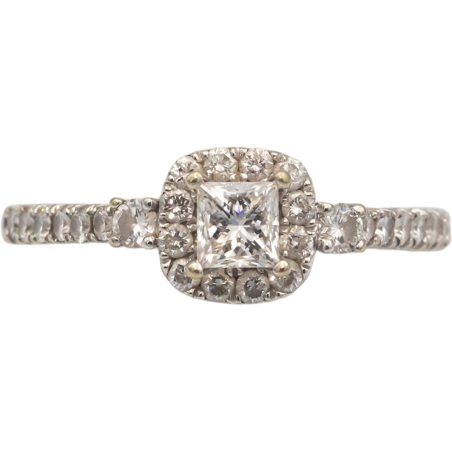 GSI 14k White Gold 0.75CT The Leo Princess Diamond Engagement Ring Size 7