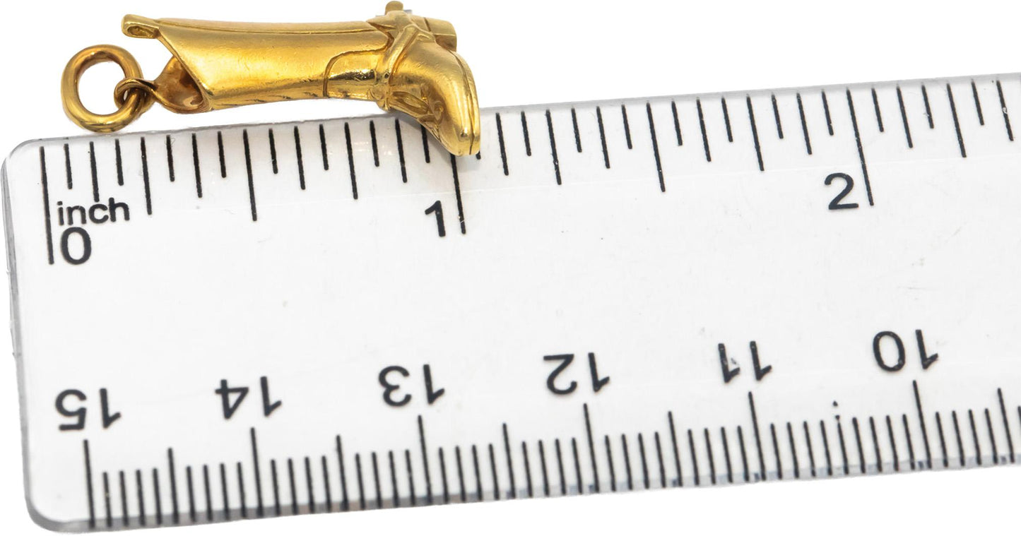 TIFFANY & CO. 18k Yellow Gold Jewelry Cowboy Boot Charm Pendant