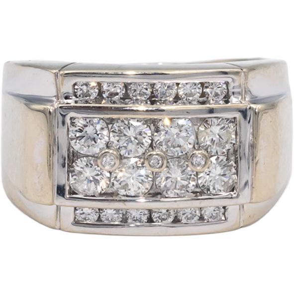 14k White Gold Round Cut VS Diamond Men's Ring 1.50CT Size 11.25