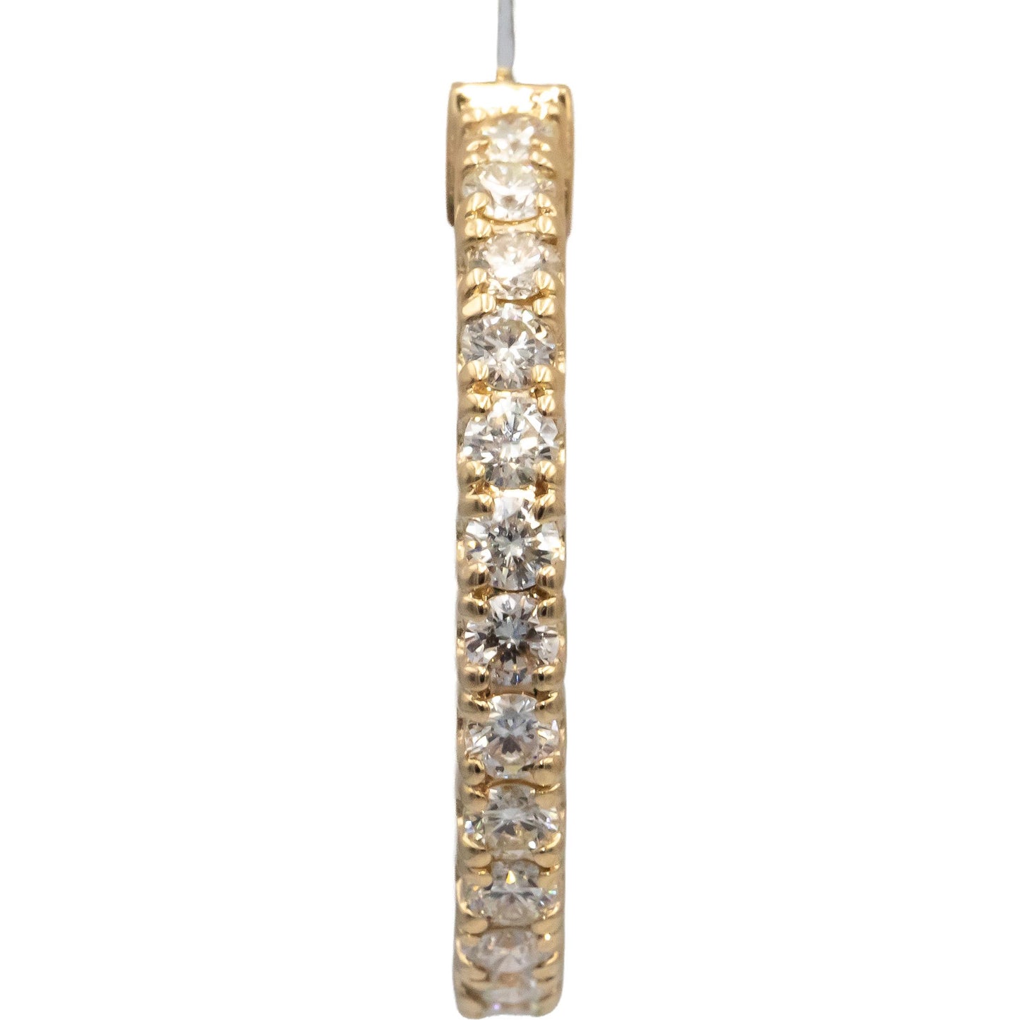 14k Yellow Gold VS Round Diamond Inside Out Circle Hoop Earrings 2.46CT