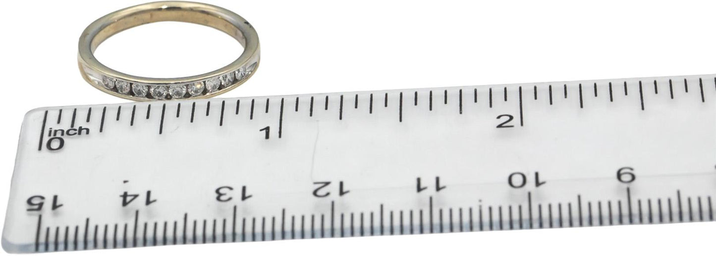 14k White Gold Round Channel Set Diamond Band Ring 0.20CT Size 6