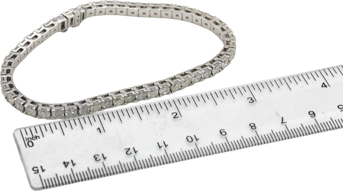 14k White Gold Round Diamond Tennis Bracelet 10.0CT