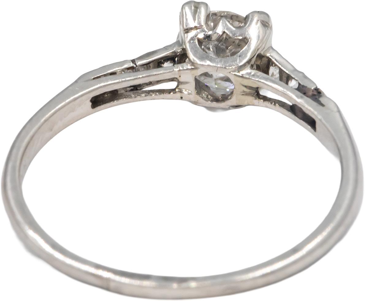 Vintage Platinum 0.70CT Old European Cut Diamond Ring Size 6.5 w/ 0.60CT Center