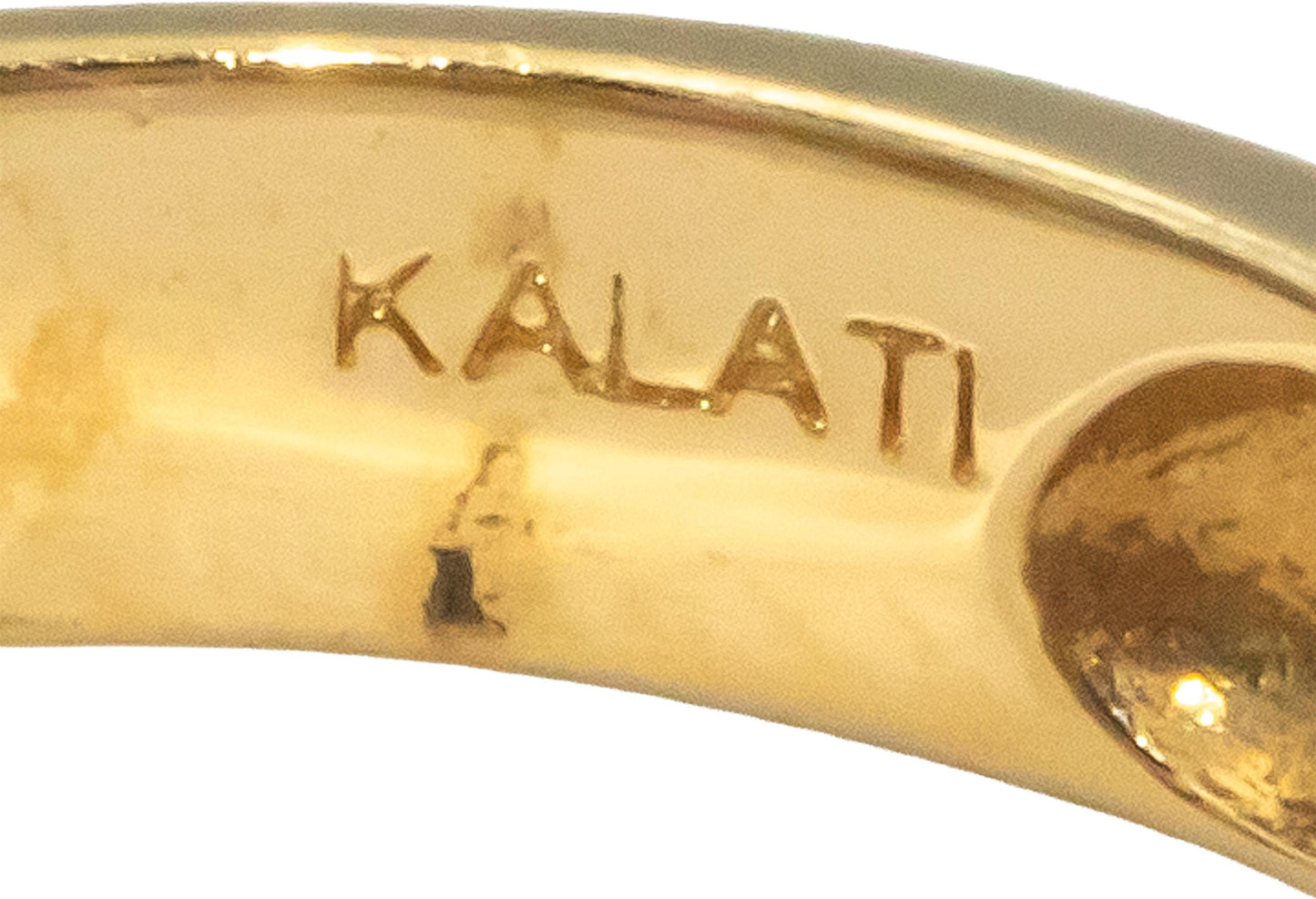 KALATI Designer 14k Yellow Gold 0.90CT Diamond and Pink Sapphire Ring Size 6.75