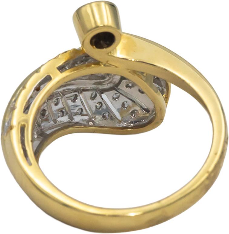 18k Yellow Gold 0.48CT VS Round Cut Diamond Cocktail Ring Size 7