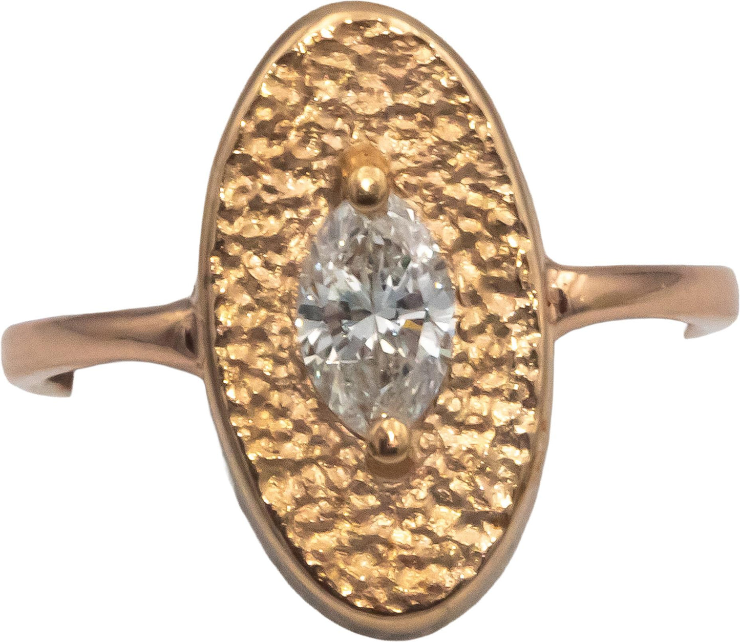 14k Yellow Gold 0.50CT Marquise Cut Diamond Solitaire Ring Size 6