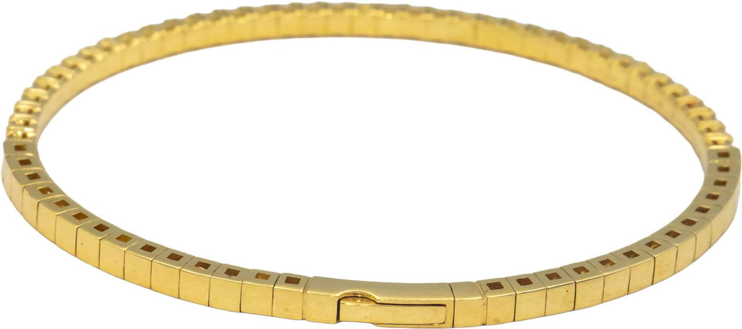 14k Yellow Gold 1.70CT Round Cut Lab Grown Diamond Semi-Flexible Bangle Bracelet