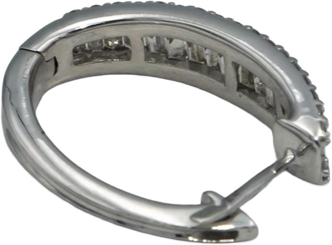 14k White Gold Jewelry 1.0CT VS Diamond Huggie Style Earrings