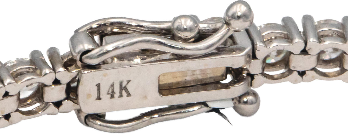 14k White Gold Jewelry Round Cut Prong Set Diamond Tennis Bracelet 5.0CT