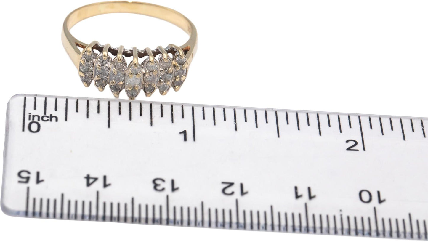 Diamond Round Cut 10k Yellow Gold Cocktail Ring 0.50CT Size 9.5