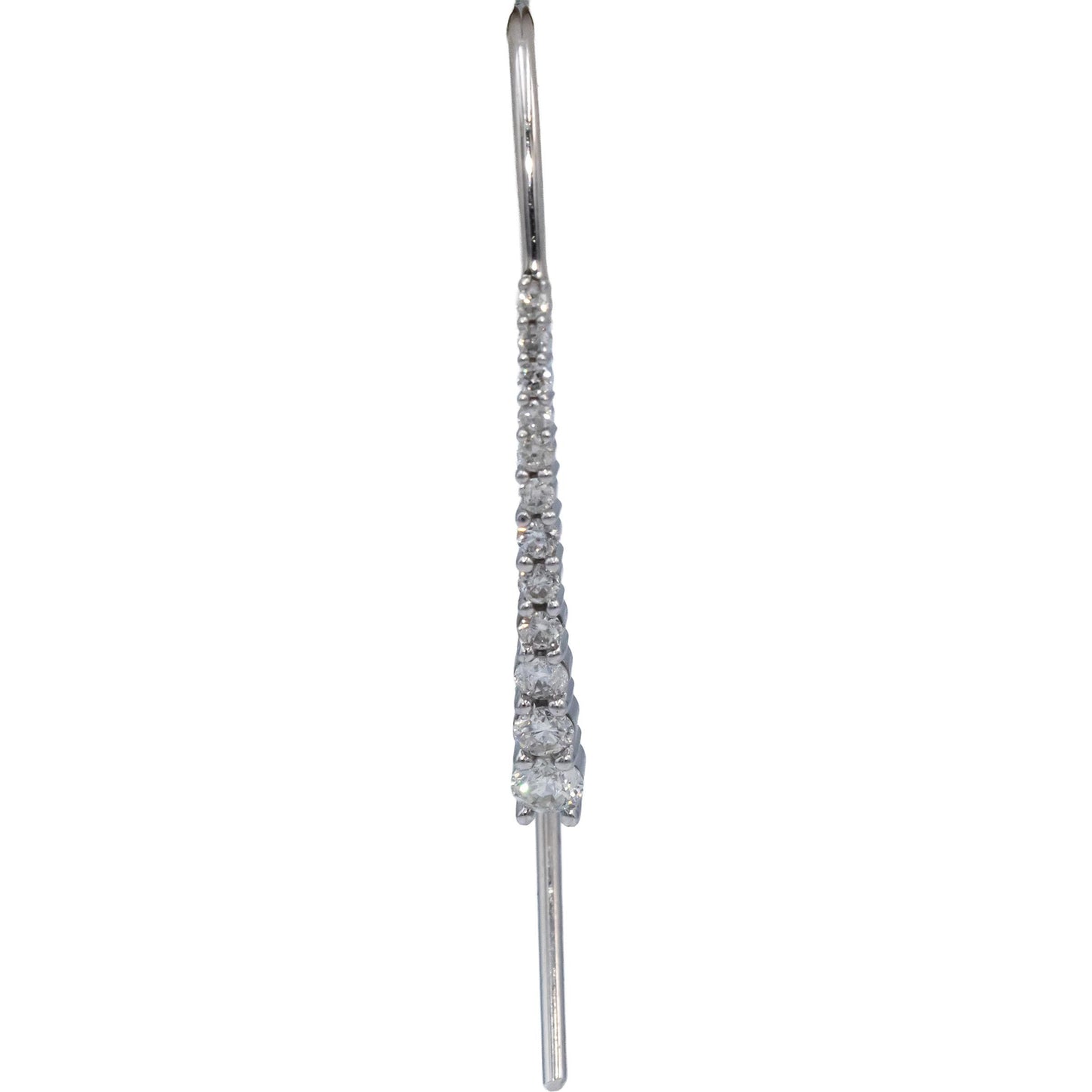 10k White Gold Round Diamond Hook Dangle Earrings 0.50CT
