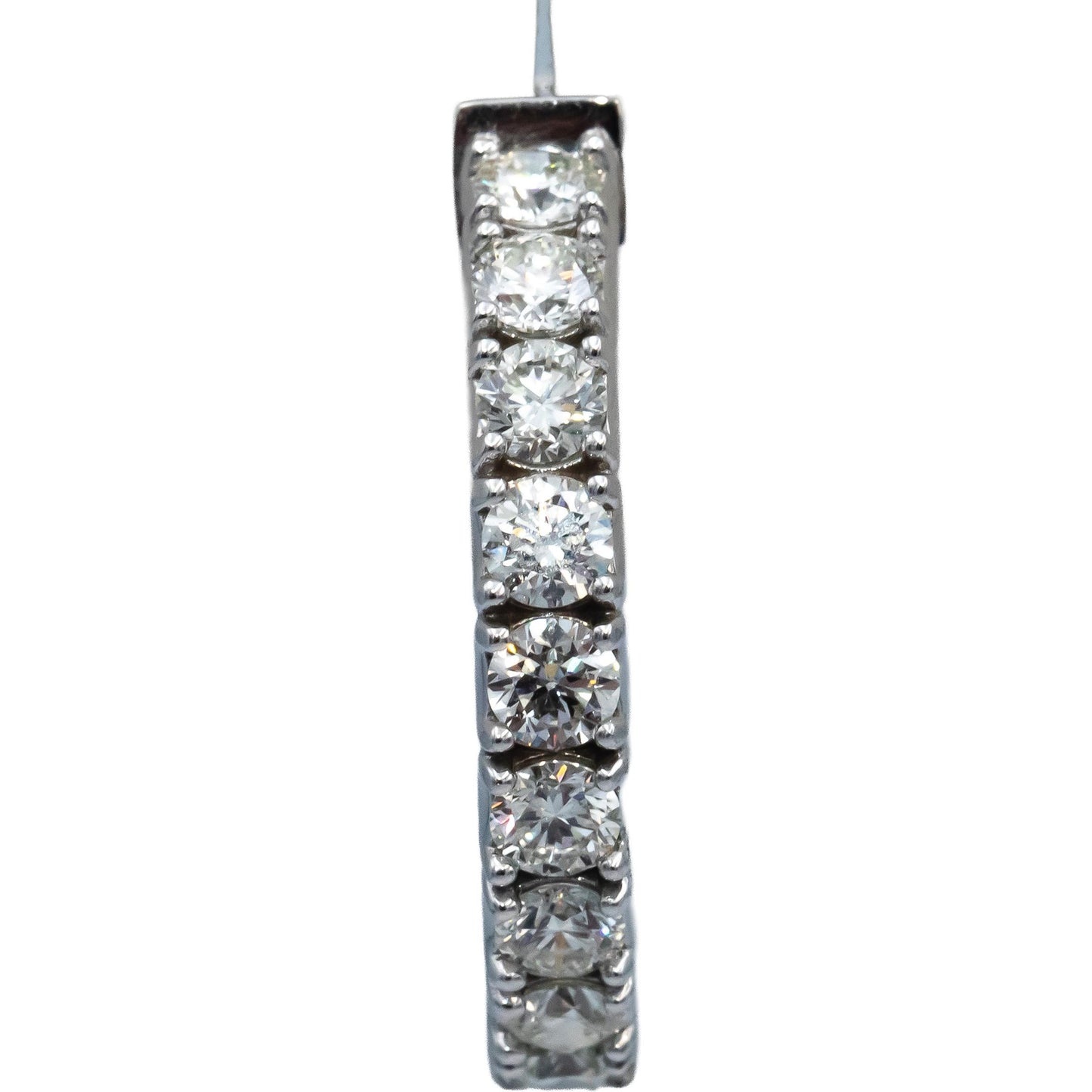 18k White Gold Round Diamond Inside Out Oval Hoop Earrings 10.58CT