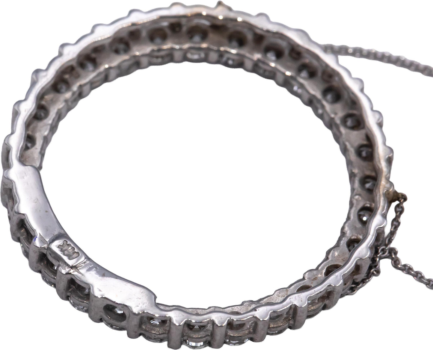 14k White Gold VS Round Diamond Fixed Circle Pendant Necklace Chain 2.35CT