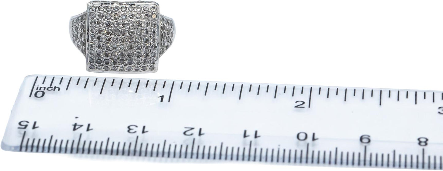 14k White Gold Round Diamond Cluster Cocktail Ring 0.55CT Size 6
