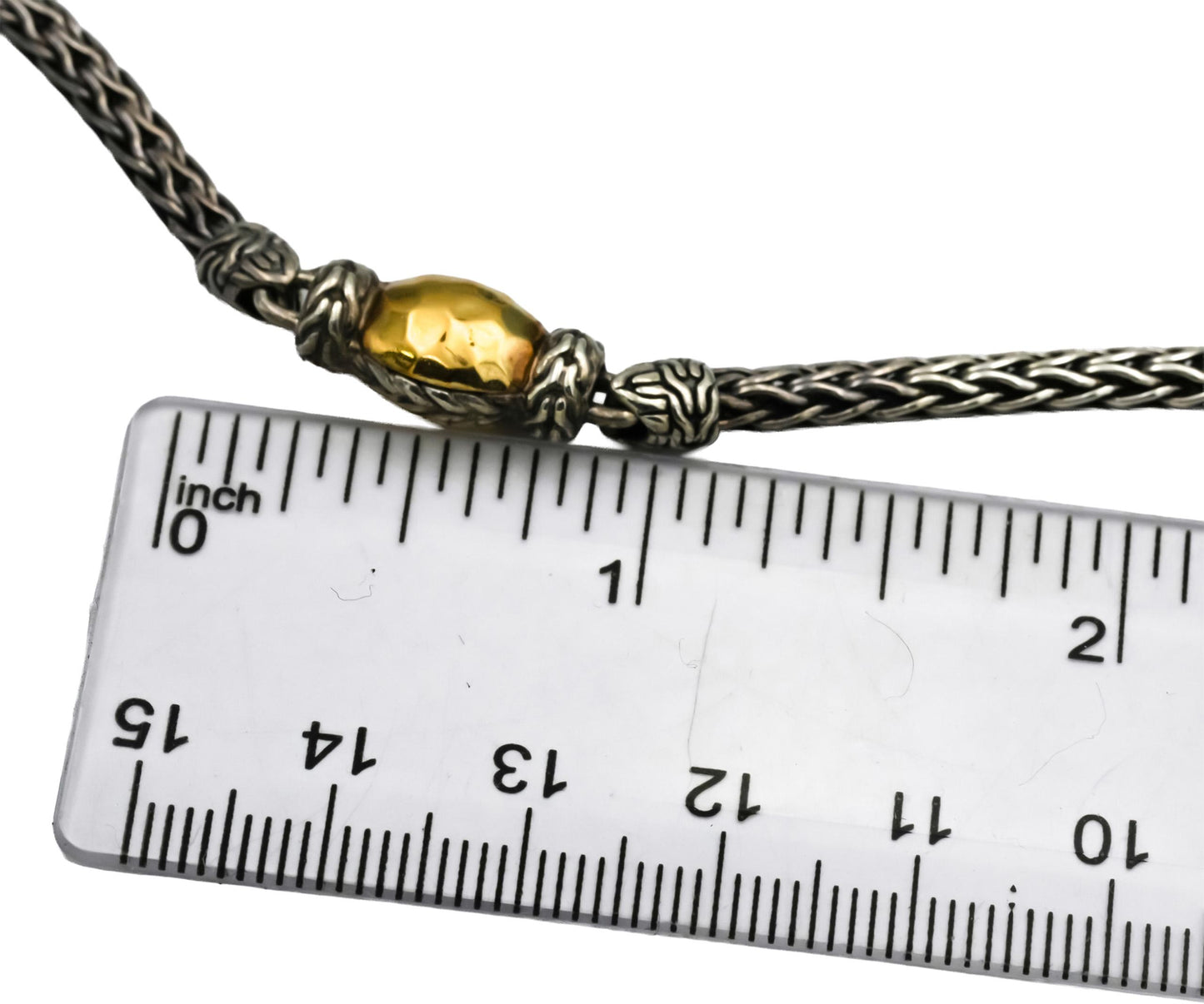 JOHN HARDY Sterling Silver 22K Yellow Gold Palu Collection Station Necklace