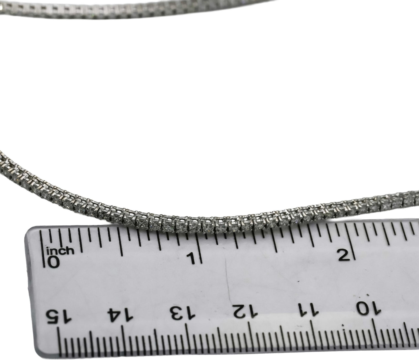 14k White Gold VS Round Natural Diamond Tennis Necklace 5.48CT