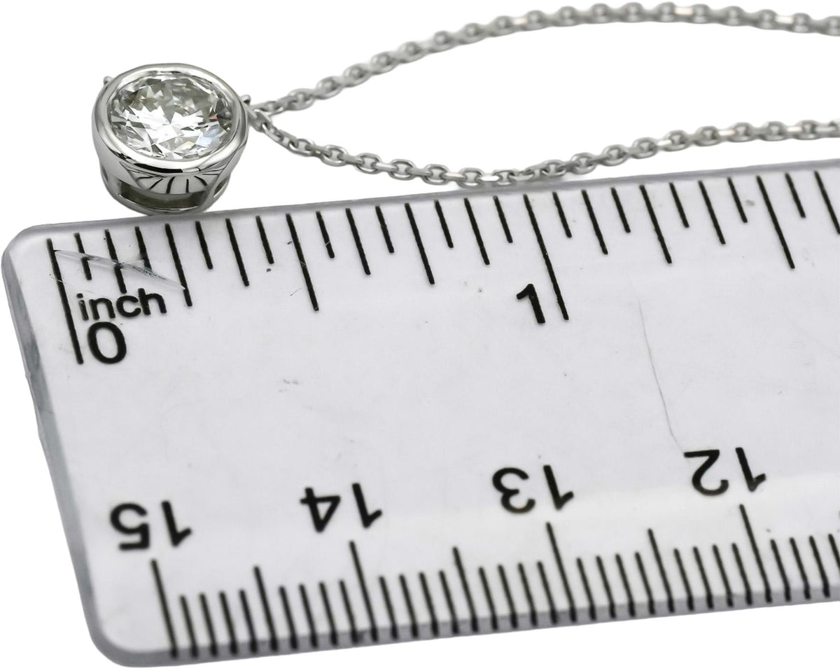 14k White Gold VS Round Lab-Grown Diamond Solitaire Pendant Necklace 1.08CT