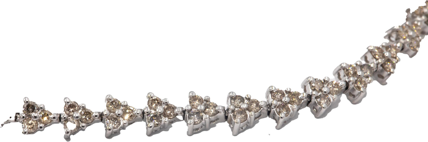 14k White Gold 2.20CT Diamond Fancy Tennis Bracelet