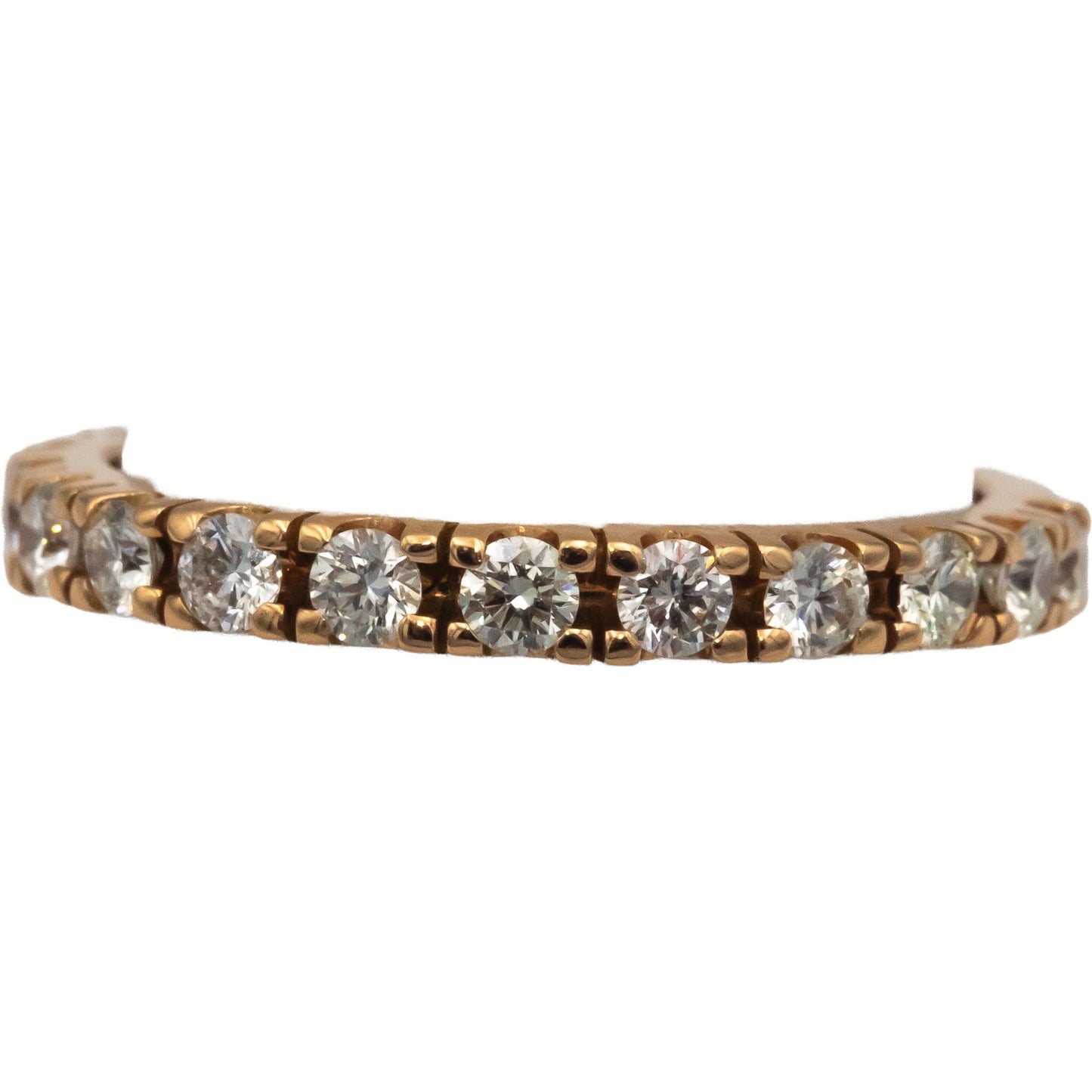 18k Rose Gold 0.69CT Round Cut Diamond Wedding Anniversary Band Ring Size 7.75