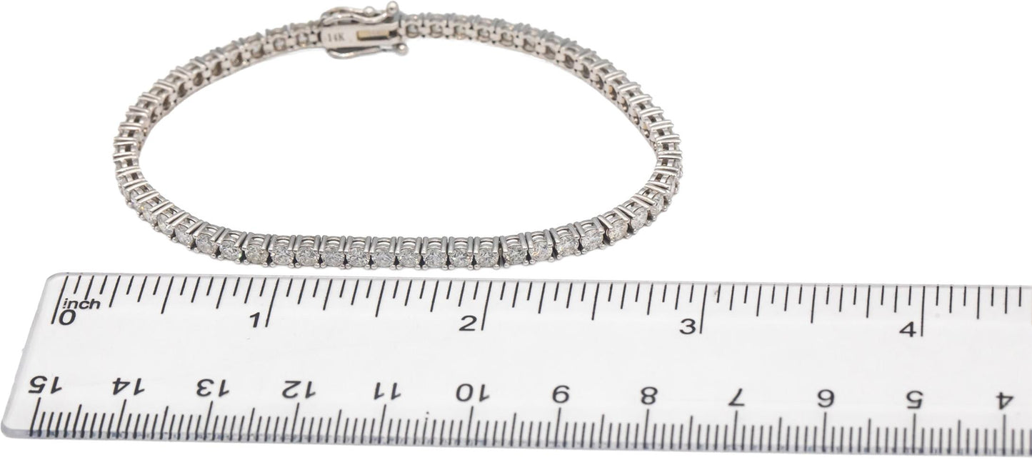 14k White Gold Jewelry Round Cut Prong Set Diamond Tennis Bracelet 5.0CT