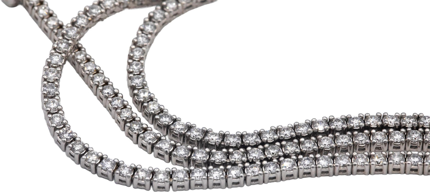 14k White Gold Jewelry Round Cut Diamond Tennis Necklace 18.25" Long 4.51CT