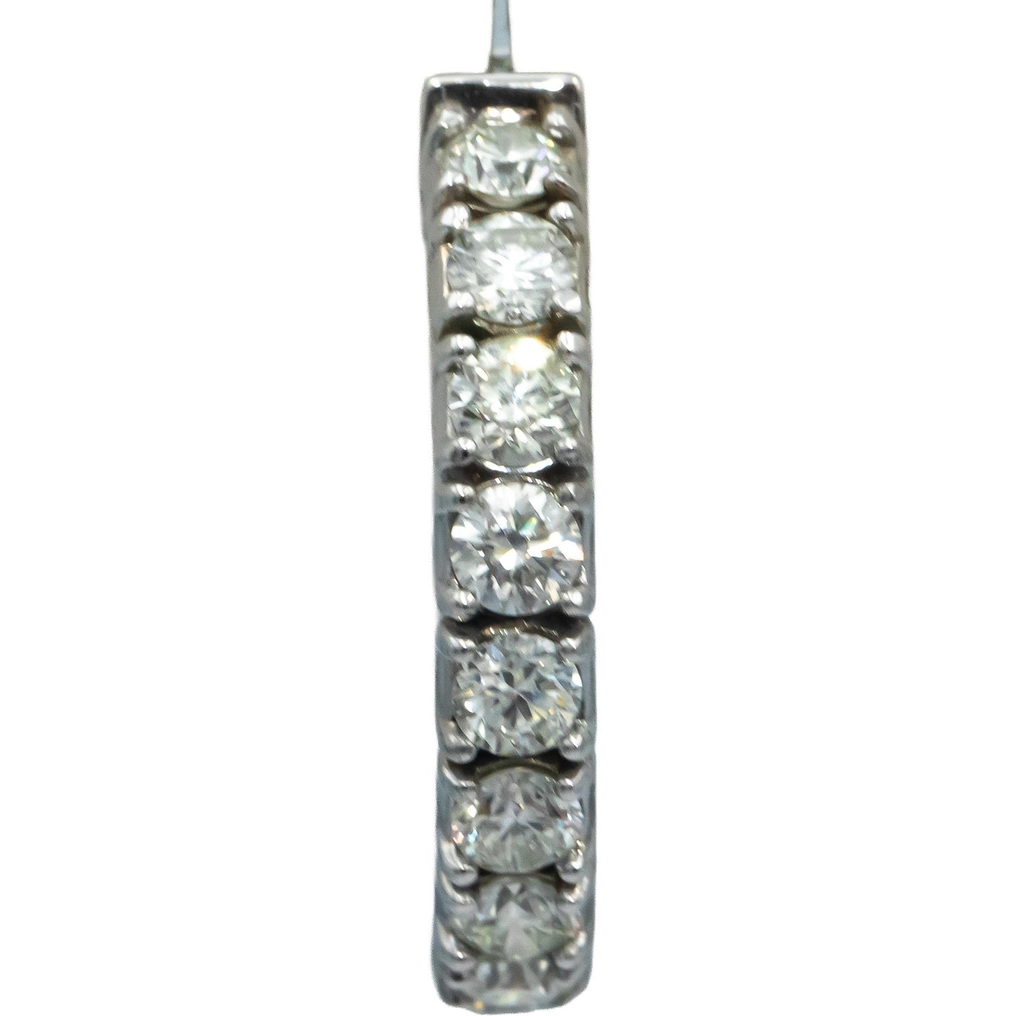 14k White Gold VS Round Diamond Inside Out Circle Hoop Earrings 5.41CT
