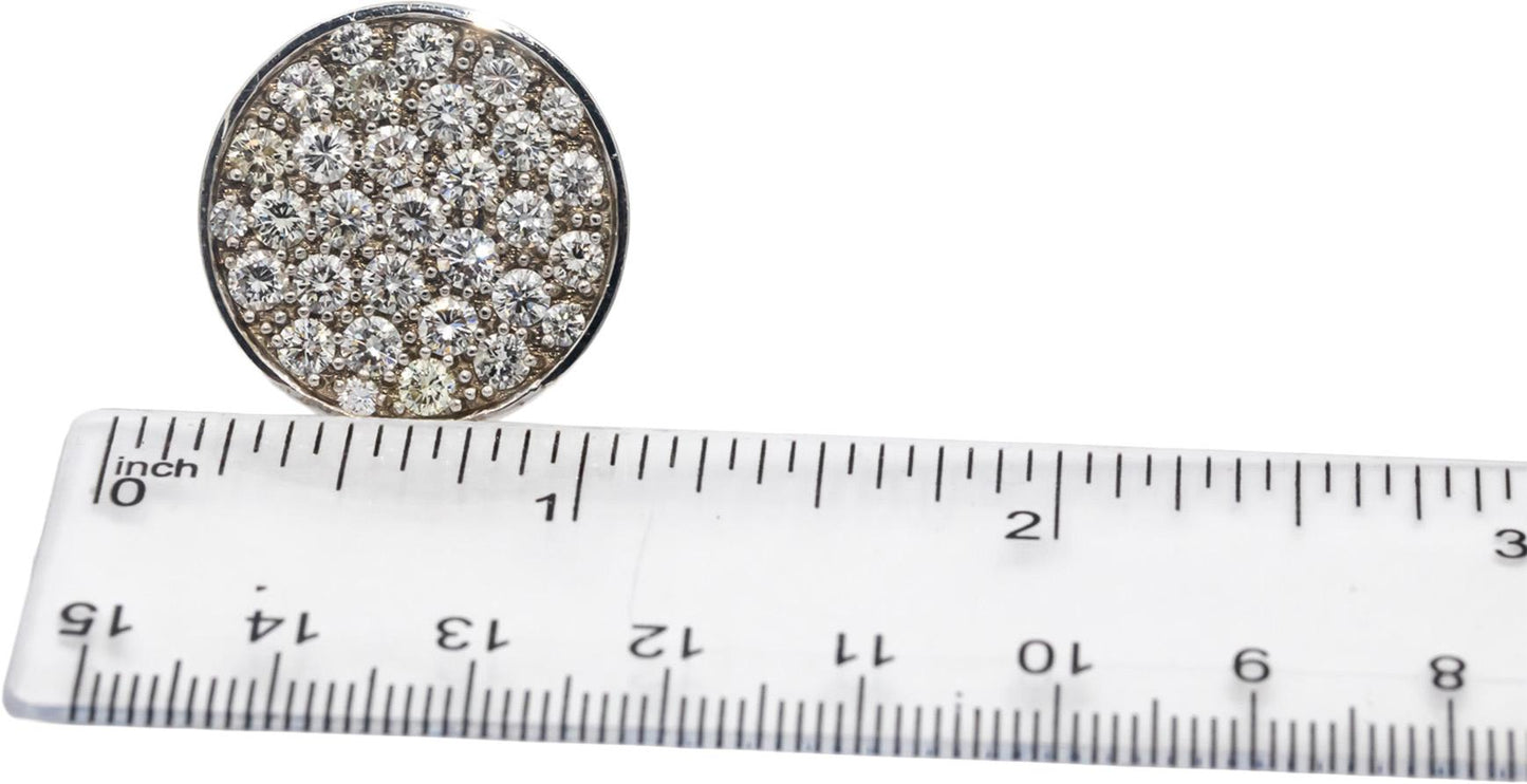 14k White Gold VS Round Diamond Cluster Cocktail Ring 3.65CTW Size 9.25