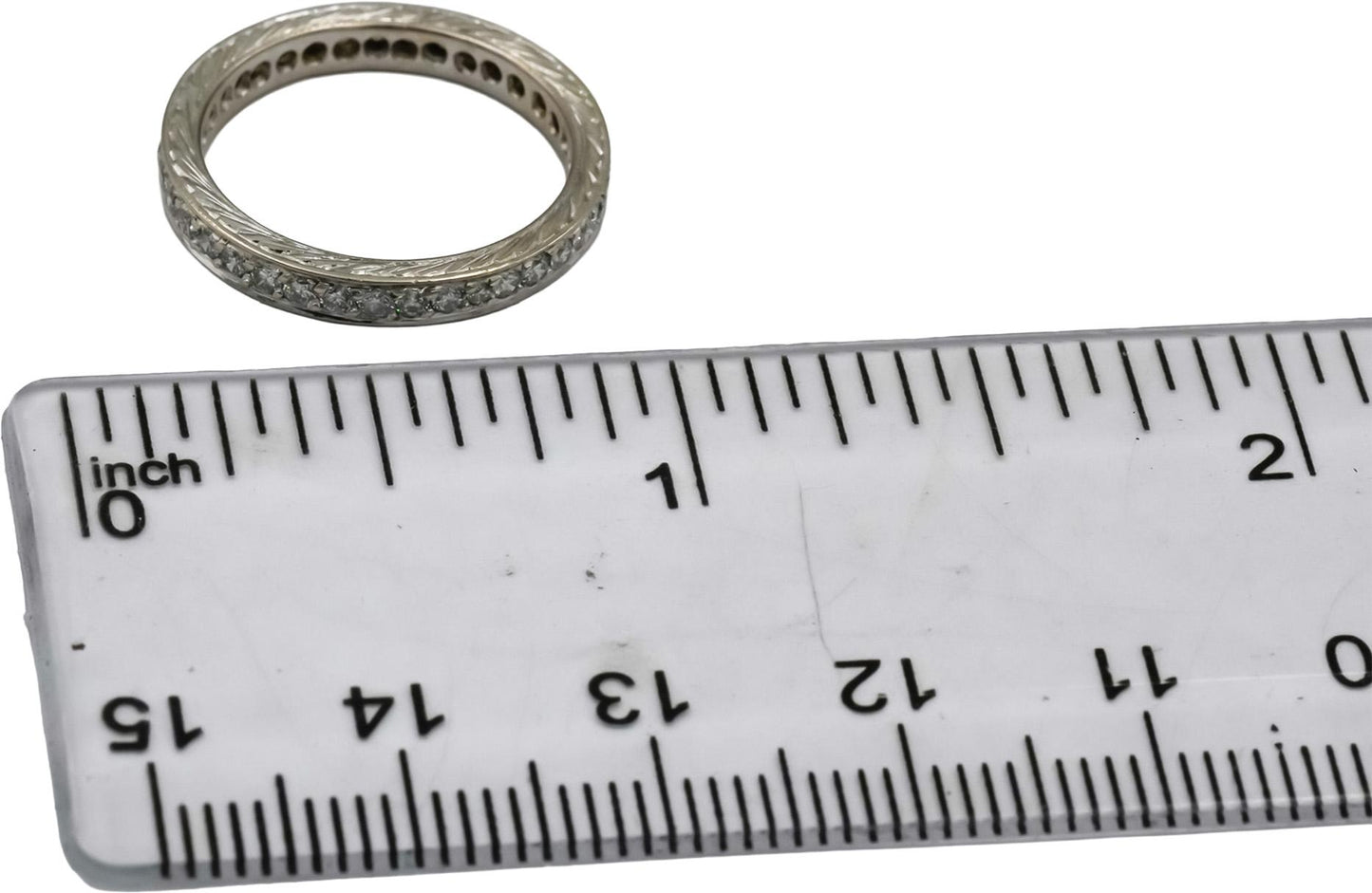 14k White Gold VS Diamond Filigree Eternity Band Ring 0.50CT Size 5
