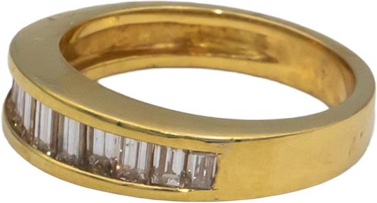 18k Yellow Gold 0.75CT VS Baguette Cut Diamond Band Ring Size 4.5