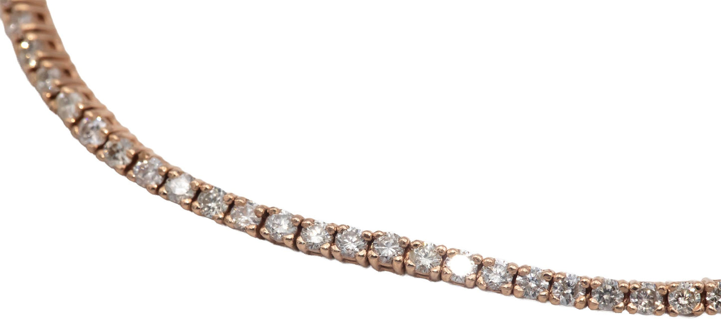 14k Rose Gold Jewelry 1.69CT Round Cut Diamond Tennis Bracelet