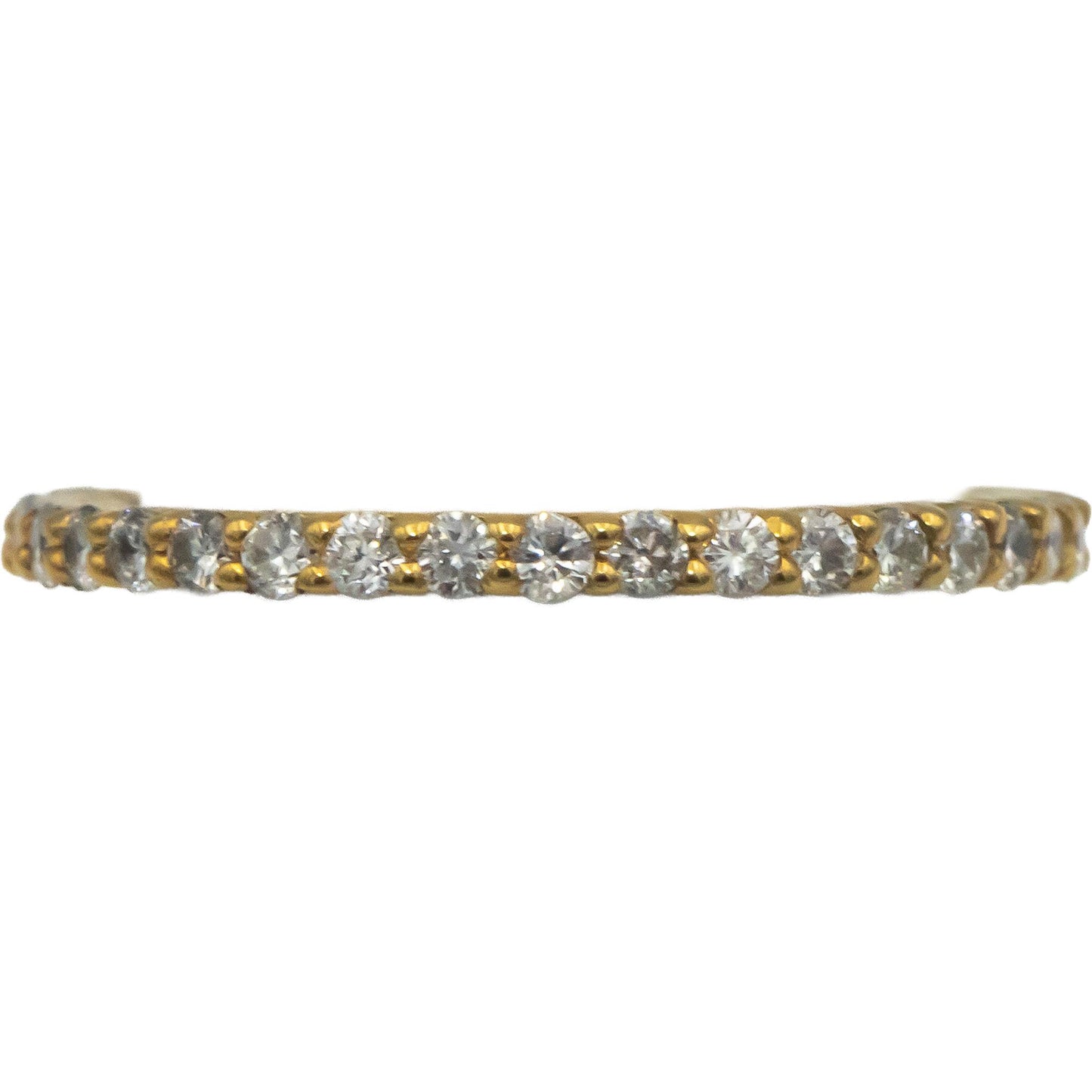 18k Yellow Gold 0.75CT Round Cut Diamond Eternity Stackable Band Ring Size 6