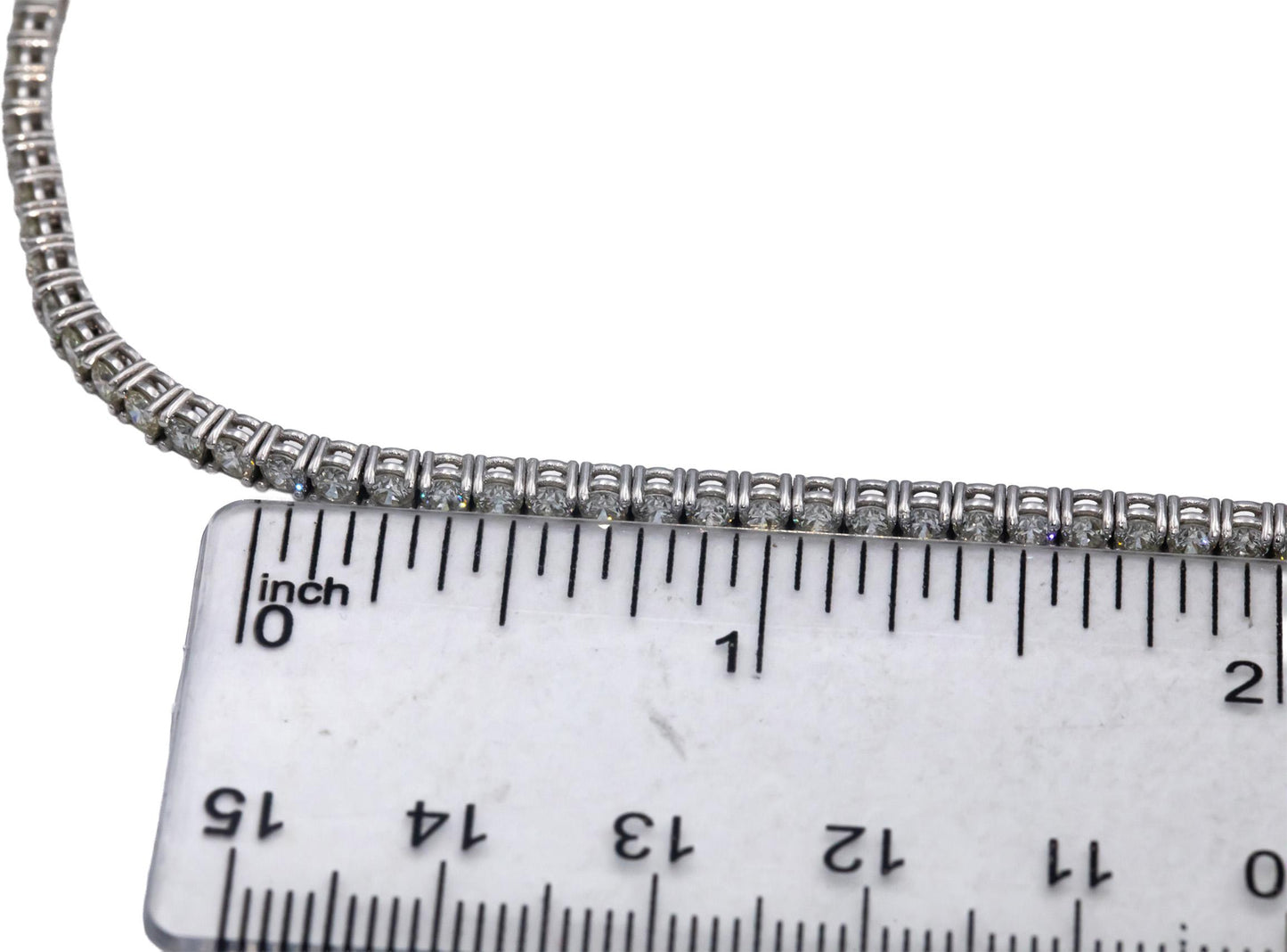 14k White & Rose Gold Round Cut Diamond Tennis Choker Necklace 16.5" Long 6.25CT