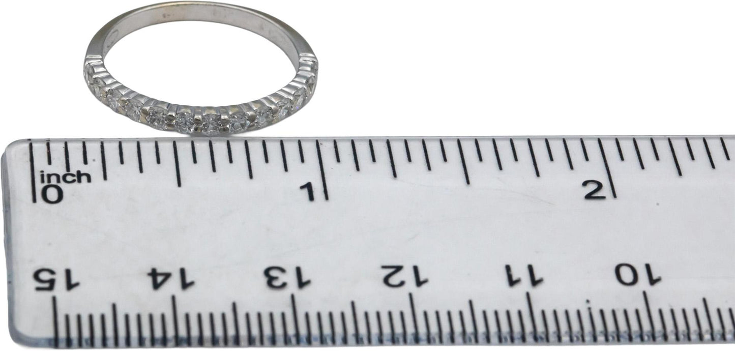 14k White Gold VS Round Diamond Band Ring 0.50CT Size 7.5