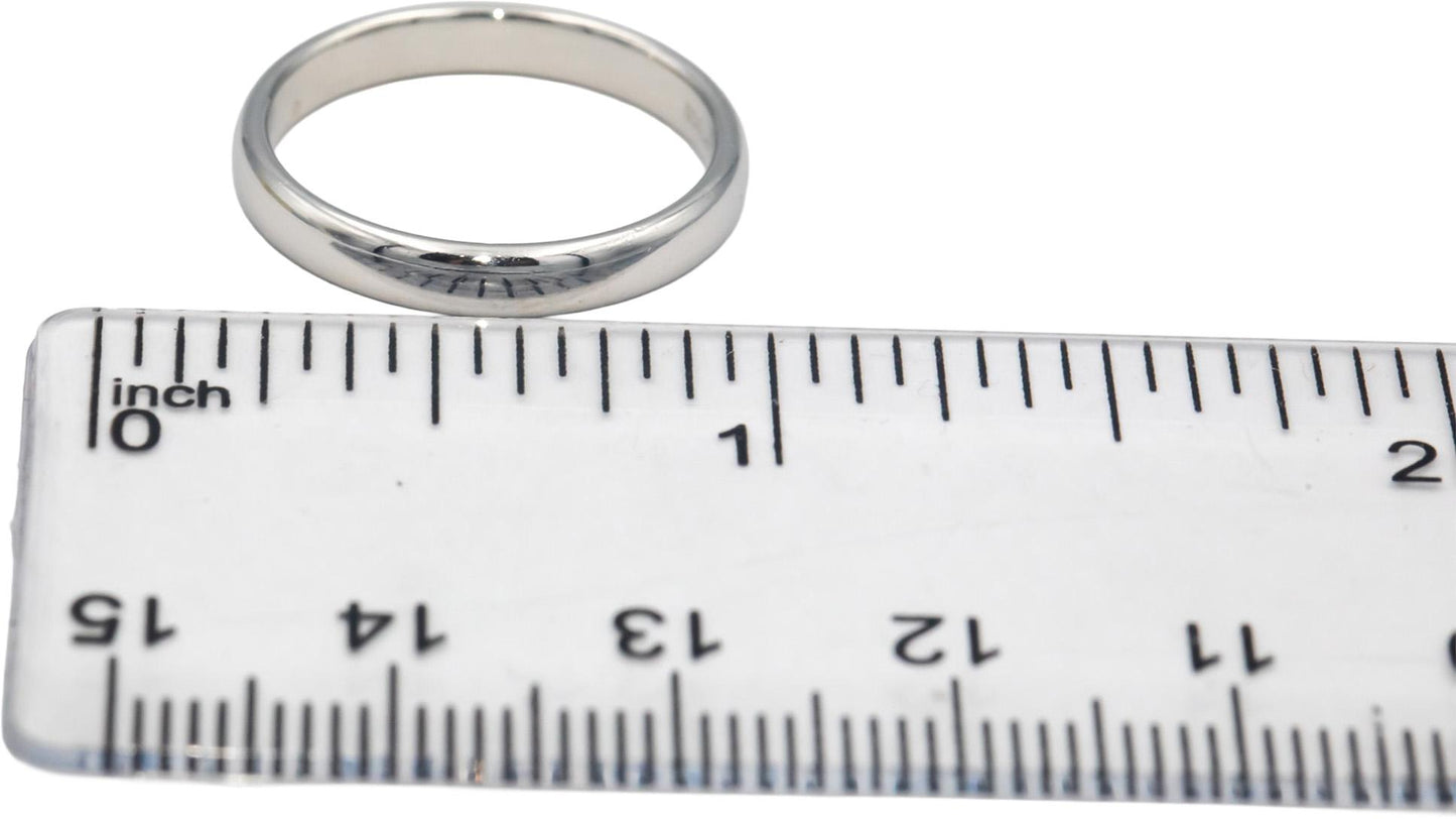 TIFFANY & CO. Platinum Jewelry 3.0mm Wide Band Ring Size 7