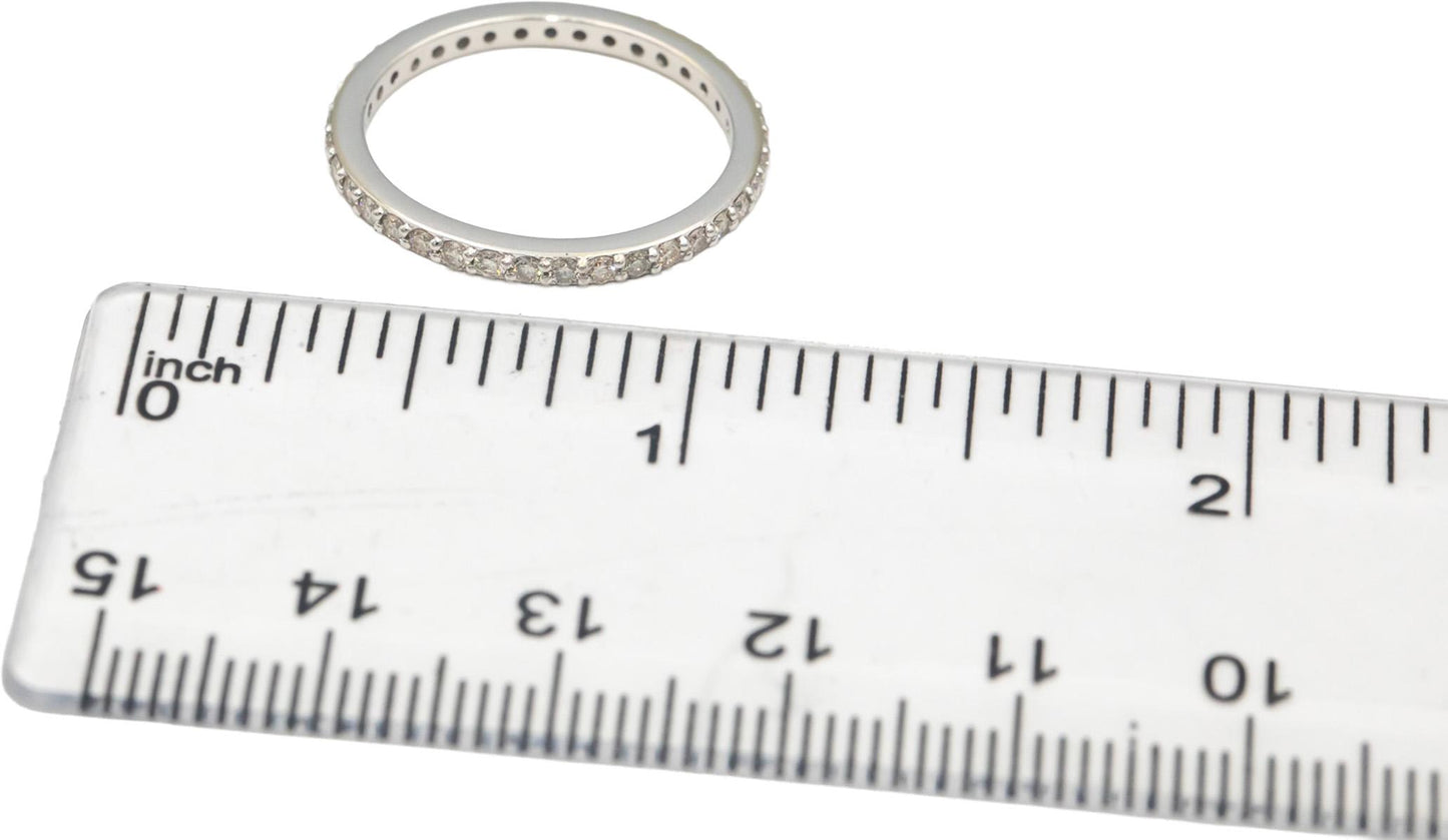 14k White Gold 0.50CT VS Round Cut Diamond Eternity Band Ring Size 7