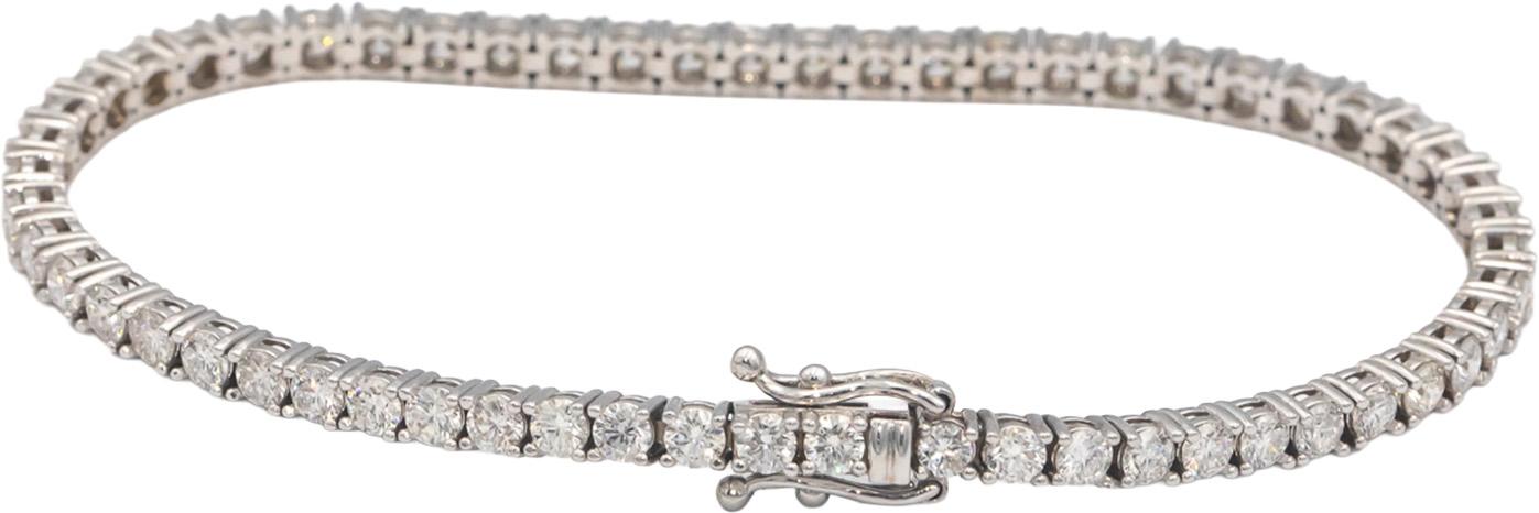 14k White Gold Jewelry Round Cut Prong Set Diamond Tennis Bracelet 5.0CT