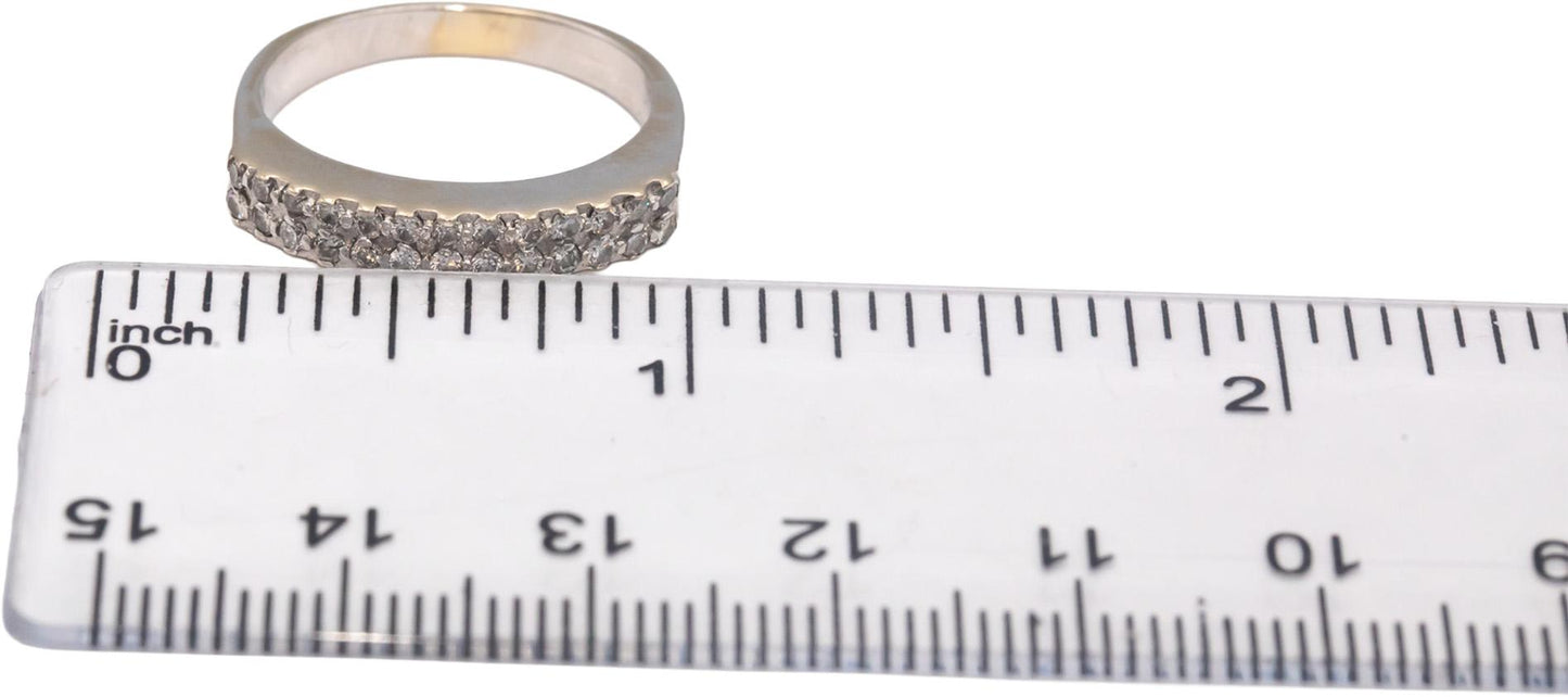 Diamond Round Cut 18k White Gold Wedding Band Ring 0.25CT Size 6.75