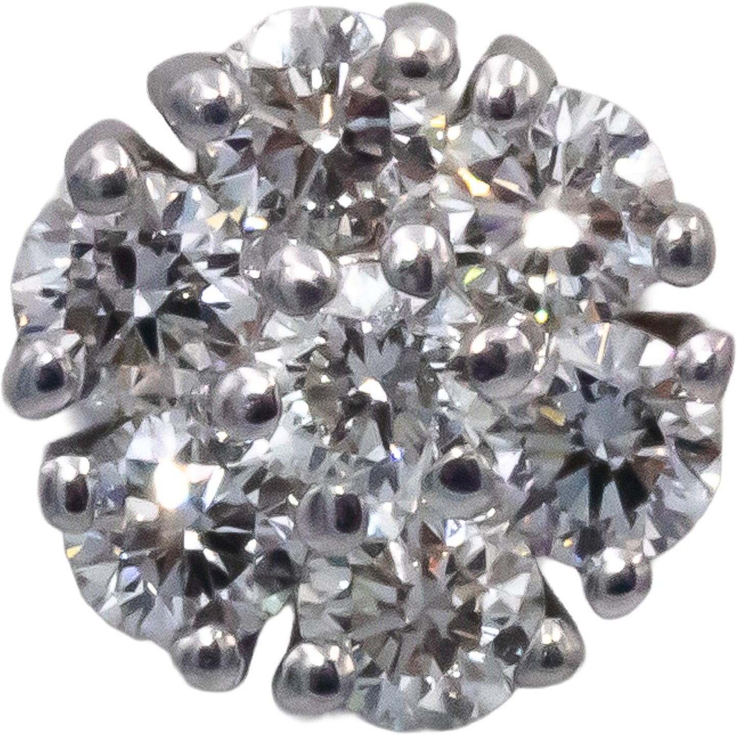 14k White Gold Round Diamond Halo Stud Earrings 0.82CT w/ 0.58CT Centers