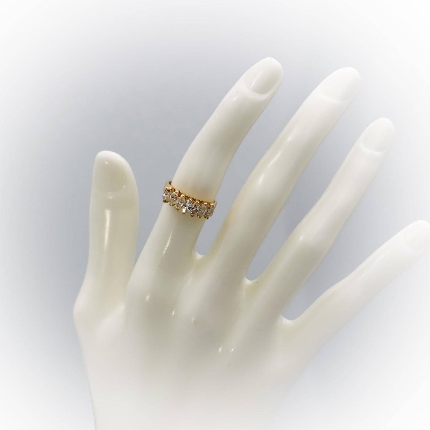 14k Yellow Gold Marquise Cut Diamond Band Ring 0.75CT Size 5.5