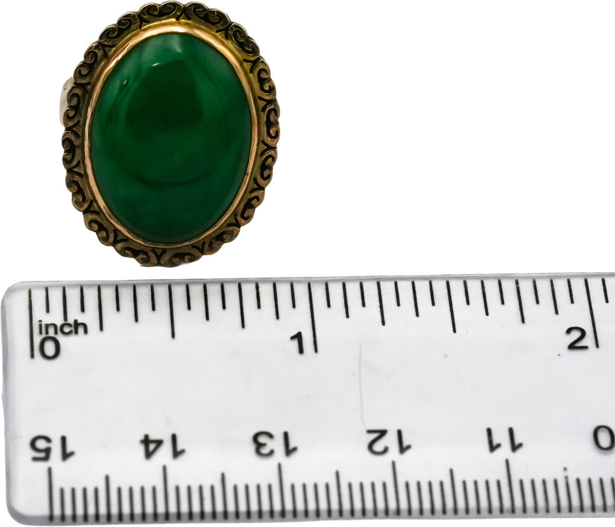 Vintage Antique 14k Yellow Gold Cabochon Jadeite Jade Ring Size 6.5