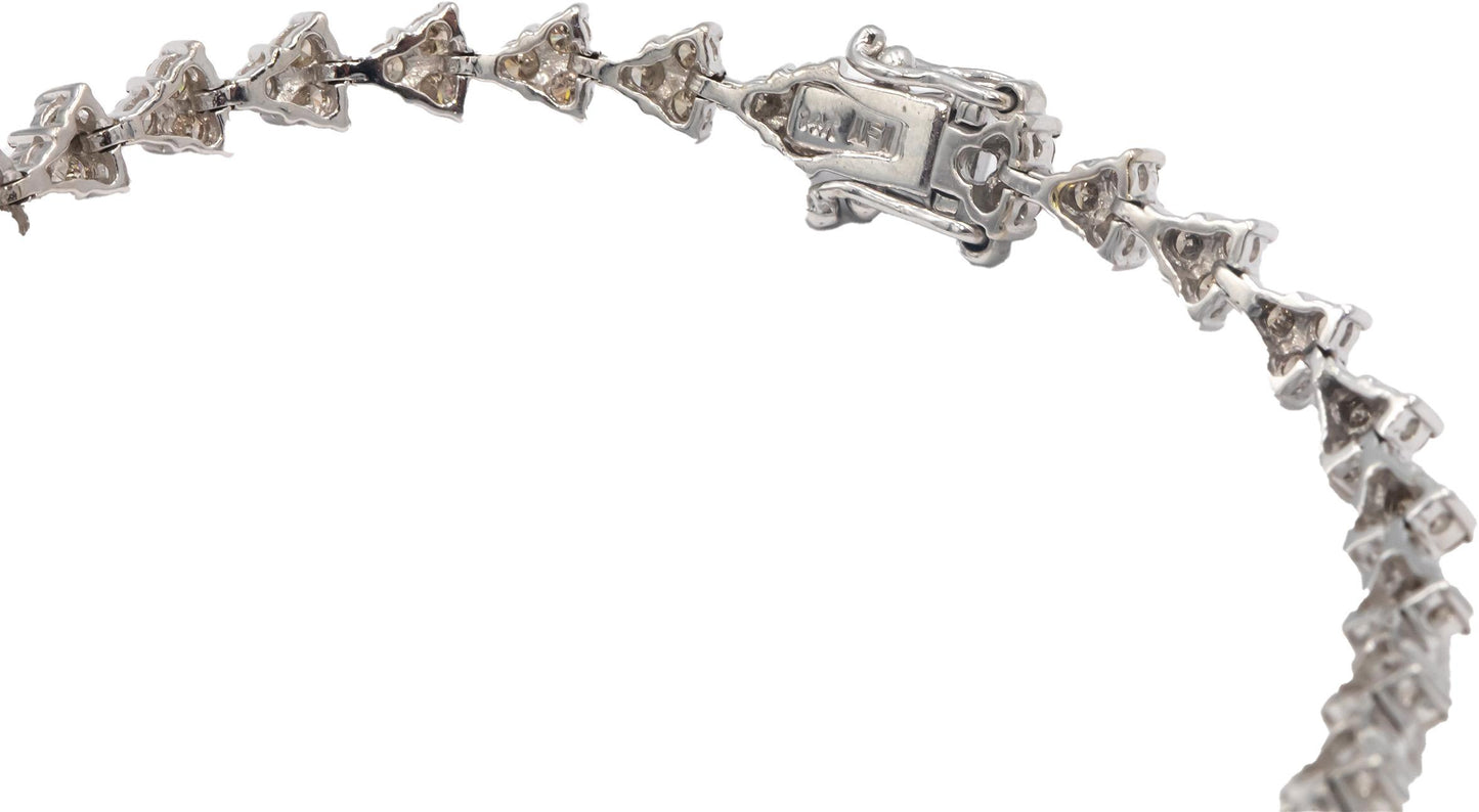 14k White Gold 2.20CT Diamond Fancy Tennis Bracelet